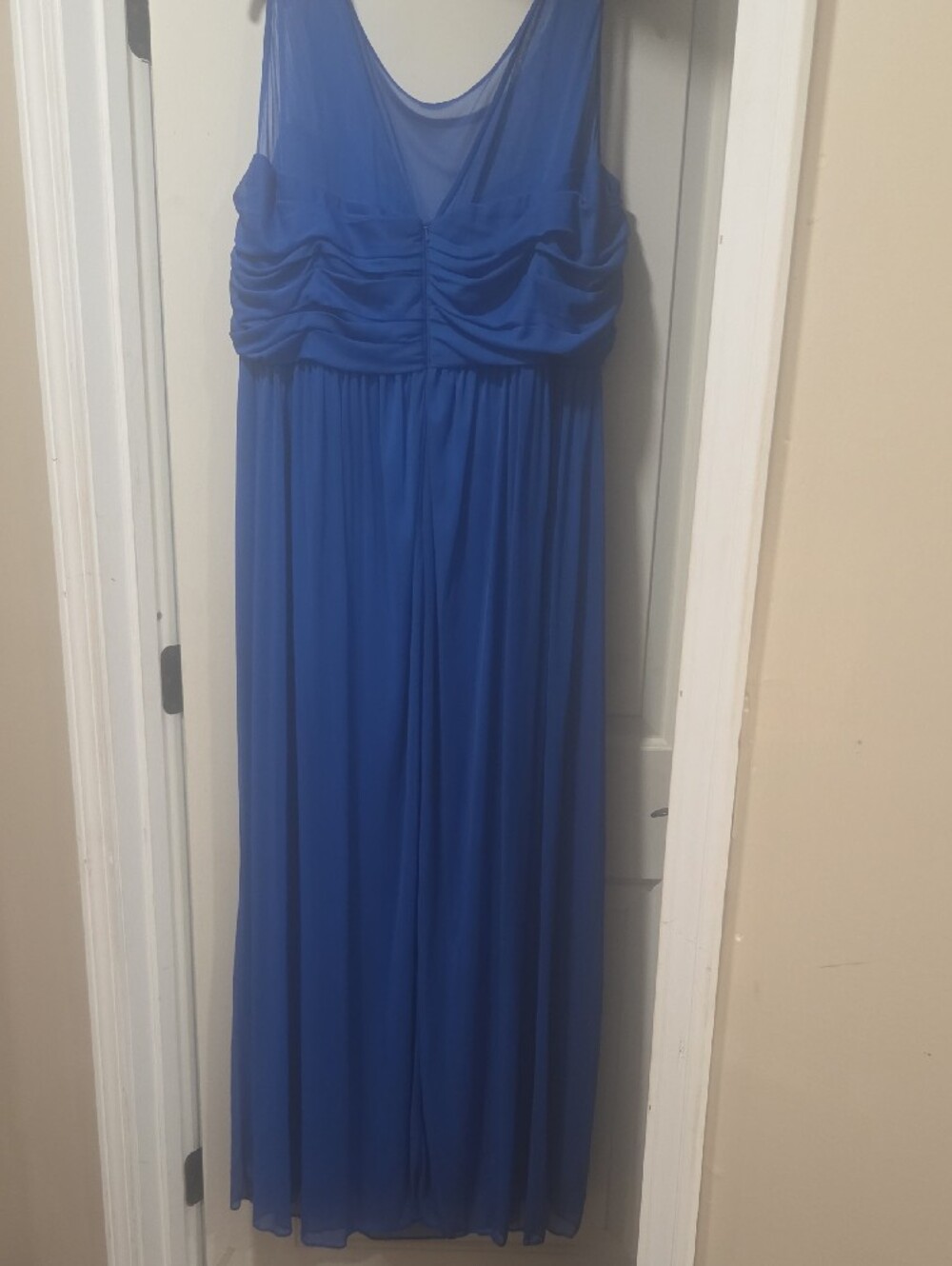Royal Blue Chiffon Maxi Dress - Picture 2 of 4